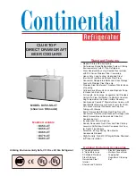 Continental Refrigerator KC50-CT Specification Sheet preview