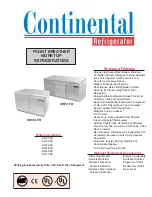 Continental Refrigerator SW27-FB Specification Sheet предпросмотр