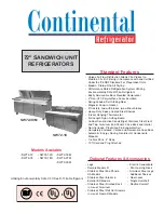 Continental Refrigerator SW72-12 Specification Sheet предпросмотр