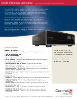 Preview for 1 page of Control 4 C4-16AMP3-B Technical Specifications