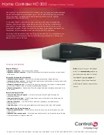 Control 4 C4-HC300-B Specifications предпросмотр