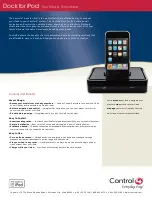 Preview for 1 page of Control 4 C4-IPDKTT-E-B Technical Specifications