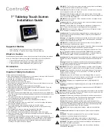 Предварительный просмотр 1 страницы Control 4 c4-tst7-eg-b Installation Manual