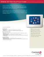 Control 4 C4-TSWM10-E-A Technical Specifications preview