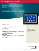 Preview for 1 page of Control 4 C4-TSWM7-E-B Technical Specifications