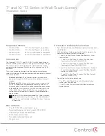 Preview for 1 page of Control 4 C4-WALL10-BL Installation Manual