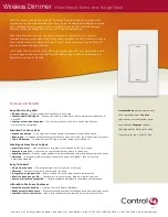 Preview for 1 page of Control 4 LDZ-101 Specifications