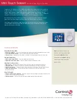 Предварительный просмотр 1 страницы Control 4 TSE-3.8C2-x Specifications