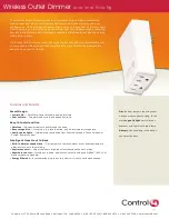 Предварительный просмотр 1 страницы Control 4 Wireless Outlet Dimmer Features And Benefits