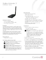 Preview for 1 page of Control 4 ZigBee Extender 3 Installation Manual