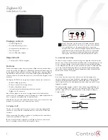 Preview for 1 page of Control 4 Zigbee IO C4-Z2IO Installation Manual