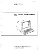 Control Data Corporation CDC 722-10 Hardware Maintenance Manual preview