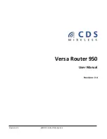 Preview for 1 page of Control Data Systems Versa Router 950 User Manual