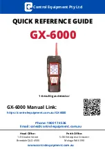 Control Equipment GX-6000 Quick Reference Manual preview