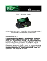 CONTROL SOLUTIONS MQ-73 Quick Start Manual preview