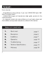 Предварительный просмотр 2 страницы CONVECTAIR Apero Wall-Mount Controller Operating Instructions Manual