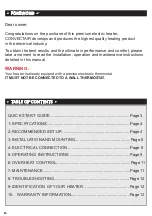 Preview for 2 page of CONVECTAIR SAMBA II 7837 Installation & Operating Instructions Manual