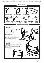 Предварительный просмотр 2 страницы convenience concepts Belaire Console Table 132201 Assembly Instructions