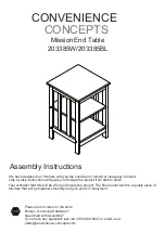 convenience concepts Mission End Table 203385W Assembly Instructions предпросмотр