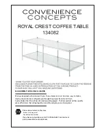 convenience concepts ROYAL CREST COFFEE TABLE Assembly Instructions предпросмотр