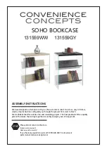 convenience concepts SOHO BOOKCASE 131559WW Assembly Instructions предпросмотр