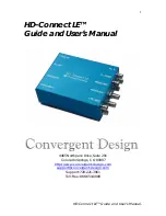 Предварительный просмотр 1 страницы Convergent Design HD-Connect LE User Manual