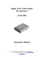 Preview for 1 page of Converters.TV CSC-200 Operation Manual