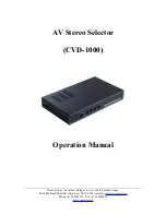 Предварительный просмотр 1 страницы Converters.TV CVD-1000 Operation Manual