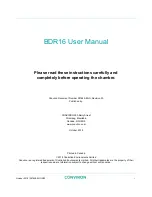 Preview for 3 page of Conviron BDR16 User Manual