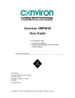 Предварительный просмотр 1 страницы Conviron CMP4030 User Manual