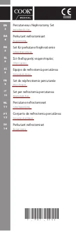 COOK Medical Percutaneous Nephrostomy Set Instructions For Use Manual предпросмотр