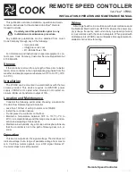 Предварительный просмотр 1 страницы COOK Vari-Flow VFRSC Installation, Operation And Maintenance Manual