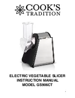 Preview for 1 page of Cook's Tradition GS906CT Instruction Manual