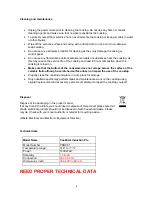 Preview for 8 page of CookStar PROX61 Operating Instructions Manual