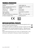 Preview for 7 page of Cookworks HM9018B-GS Care & Instruction Manual