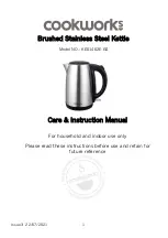 Preview for 1 page of Cookworks KE01402E-GS Care & Instruction Manual