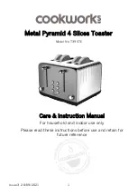 Cookworks T395TE Care & Instruction Manual preview