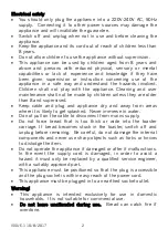 Preview for 2 page of Cookworks TA8060-B Care & Instruction Manual