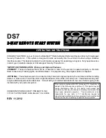 Preview for 1 page of Cool Start DS7 Operating Instructions Manual