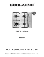 Preview for 1 page of Coolzone CZ55573 Installation And Operating Instructions Manual