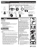 Предварительный просмотр 1 страницы Cooper Lighting HALO HOME FTS20CW Instruction Manual