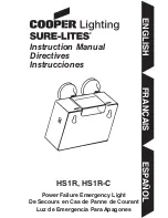 Cooper Lighting Power Failure Emergency Light HS1R-C Instruction Manual preview