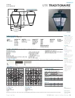 Preview for 1 page of Cooper Lighting Traditionaire UTR50SR2554 Specifications