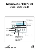 Preview for 1 page of Cooper Security Menvier300 Quick User Manual