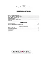 Preview for 2 page of Cooper Sound CS306 Operator'S Manual