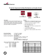 Cooper Wheelock Series SA-S70-24MCW-FR Specification предпросмотр