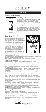 Cooper ASPIRE RF9500 Instructions Manual preview