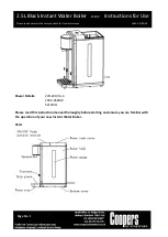 Preview for 1 page of Coopers of Stortford 2.5L Black Instant Water Boiler Instructions For Use Manual