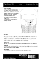 Preview for 7 page of Coopers of Stortford Altitude 500 Instructions For Use Manual