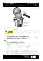 Coopers of Stortford Compact Mini Fryer Instructions For Use preview